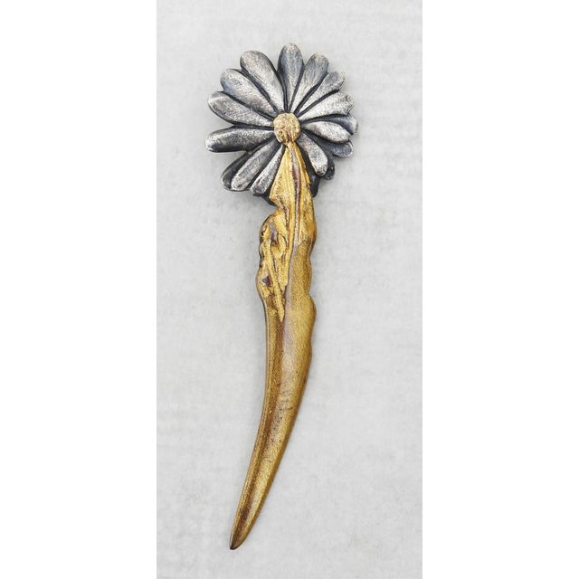 Gold Margeuritte Daisy Letter Opener Page by Didier, France, 1915 For Sale - Image 8 of 10