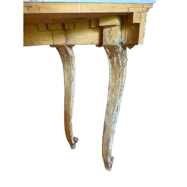 Wood 19th Century Louis XV Marble Top Console Table For Sale - Image 7 of 18