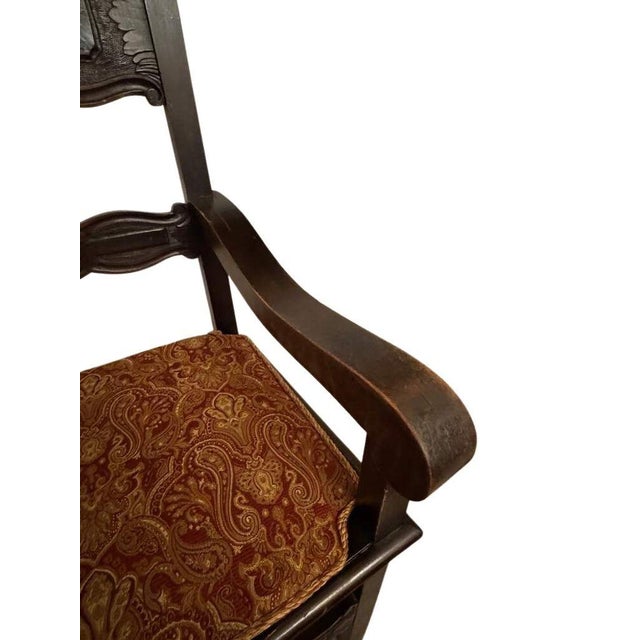 1950s Vintage Italian Throne Chair For Sale - Image 12 of 14
