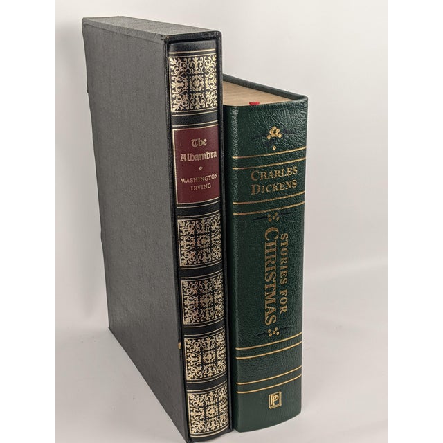 Decorative Gilt Classic Books – Heritage Press Alhambra & Green Dickens, Set of 2 For Sale - Image 4 of 17
