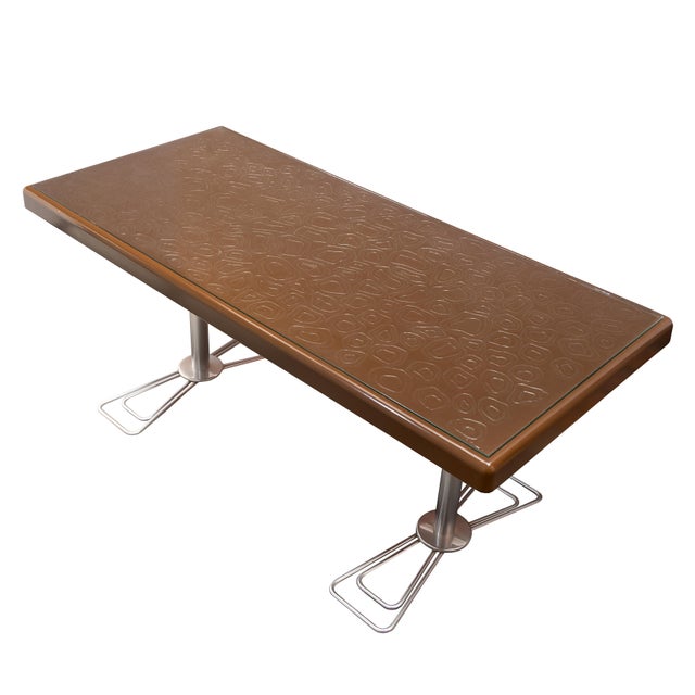 Brown Vintage German Coffee Table in a Space Age Design with a Textured Surface in Brown, 1970s For Sale - Image 8 of 8