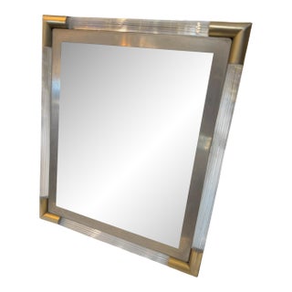 Italian Mid-Century Brass and Lucite Picture Frame, 1970s For Sale