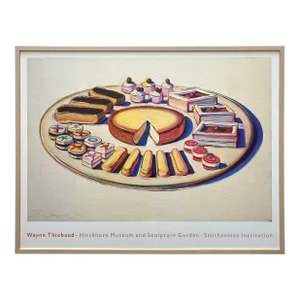 Wayne Thiebaud Vintage 1989 Lithograph Print Extra Large Framed Monumental Pop Art Museum Poster " French Pastries " 1963