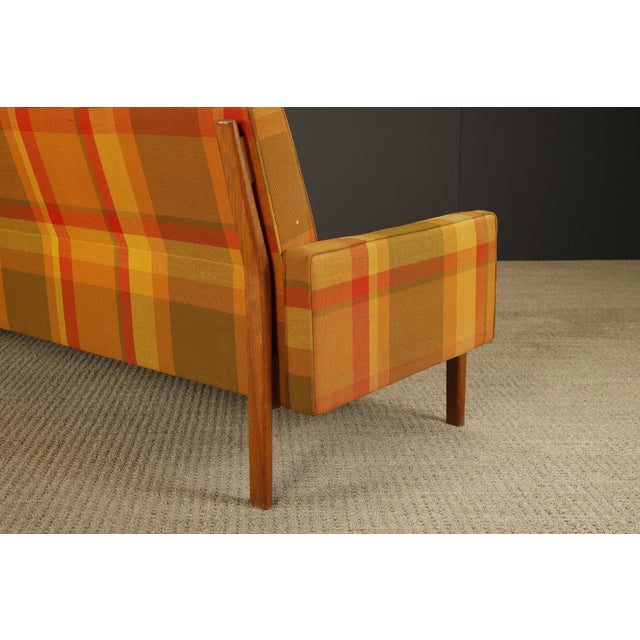 Textile Vintage Mid-Century Plaid Wool Couch/Sofa by Jens Risom, 1960s For Sale - Image 7 of 15