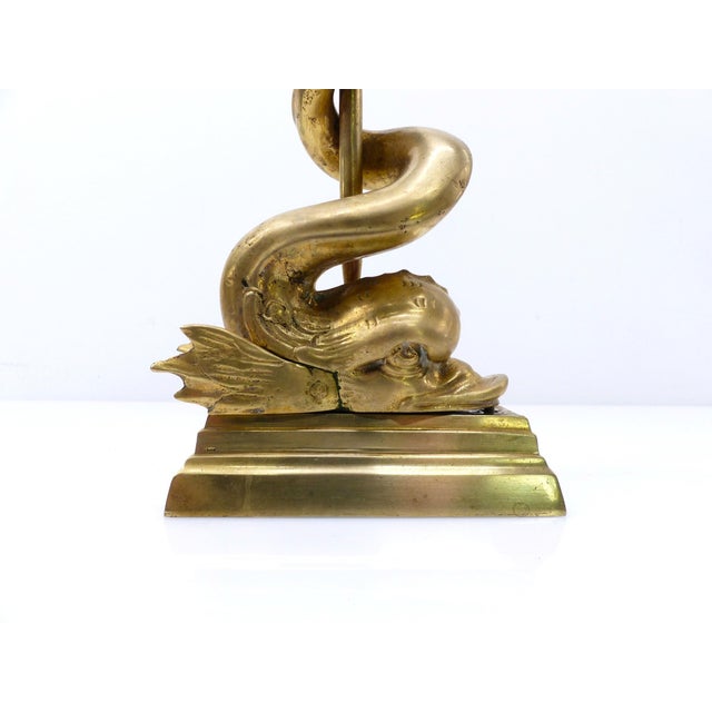 Large Vintage Doorstop in Patinated Brass, 1950s For Sale - Image 3 of 8