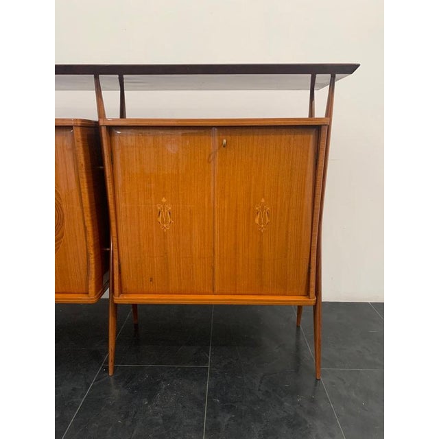 Modular Sideboard with 3 Bodies on Legs attributed to Vittorio Dassi, 1950s, Set of 3 For Sale - Image 9 of 18