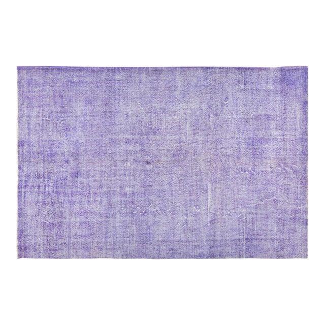 Vintage Turkish Anatolian Overdyed Hand Knotted Wool Rug, 6'8"x10'3" For Sale