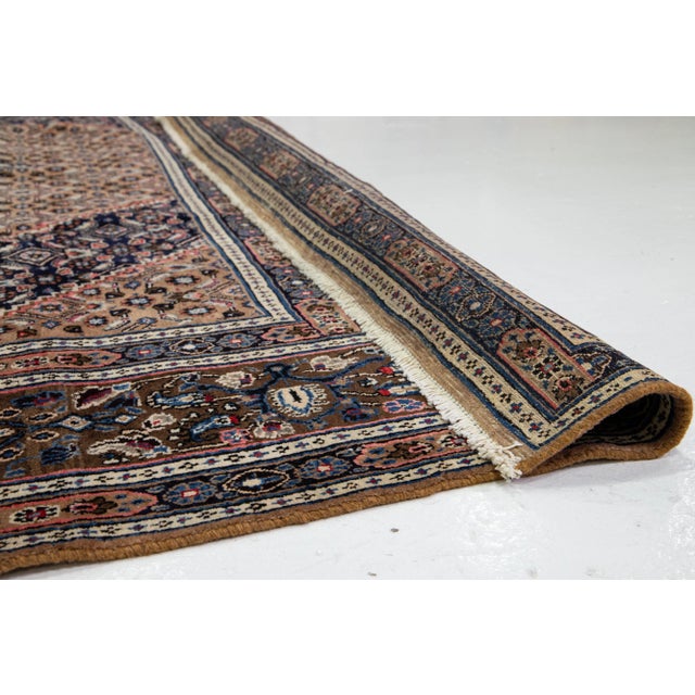 Ligh Brown 1960s Mashad Designed Wool Rug With Allover Pattern For Sale - Image 4 of 10
