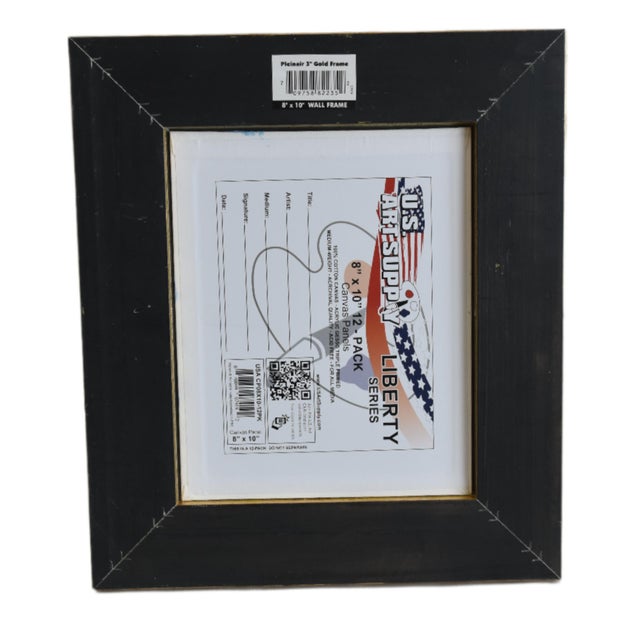 Shabby Chic Folk Art Doggie Dog Puppy Oil Painting Including the Antiqued Gold Wood Frame For Sale - Image 3 of 4