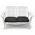 Mid-Century Modern White Scrolling Wrought Iron Glider Rocking Settee & Chair Patio Outdoor Set For Sale - Image 3 of 5