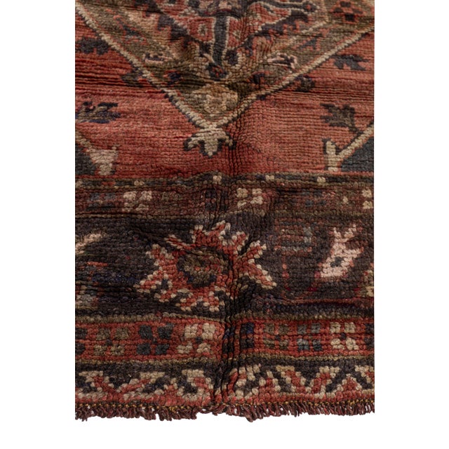 Vintage Circa 1940 Orange Turkish Oushak Kelleh Hand Knotted Wool Runner 5ft 6in X 12ft 2in For Sale - Image 10 of 18