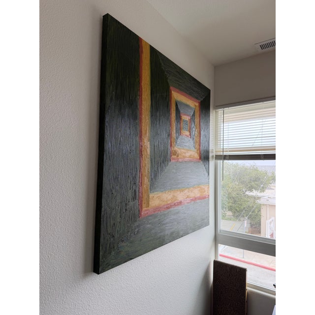 Large 48” X 48” Oil Painting Titled Hall of Good Luck by Artist Brandt Leeds For Sale In San Francisco - Image 6 of 12