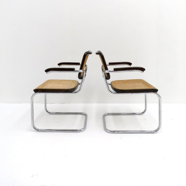 Mid-Century Modern Marcel Breuer for Thonet, S64 Side Chairs, 1980 For Sale - Image 3 of 10