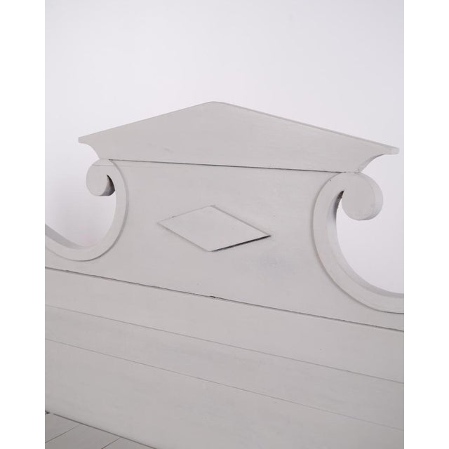 Antique Grey Storage Bench in Pine, 1860s For Sale - Image 5 of 11