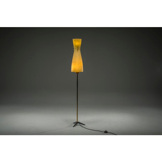 Vintage Floor Filigree Lamp with Fiberglass Shade, Germany, 1950s For Sale - Image 10 of 12