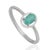 Contemporary Minimalist Prong Set Oval 0.56 Ct Natural Emerald Solitaire Ring Size 8 For Sale - Image 3 of 13