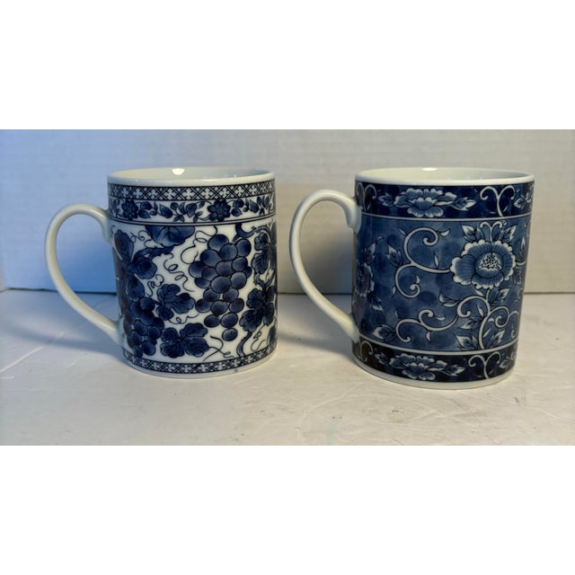 Mid 20th Century Mid 20th Century Mid Century Takahashi San Francisco Blue and White Beverage Mugs For Sale - Image 5 of 6