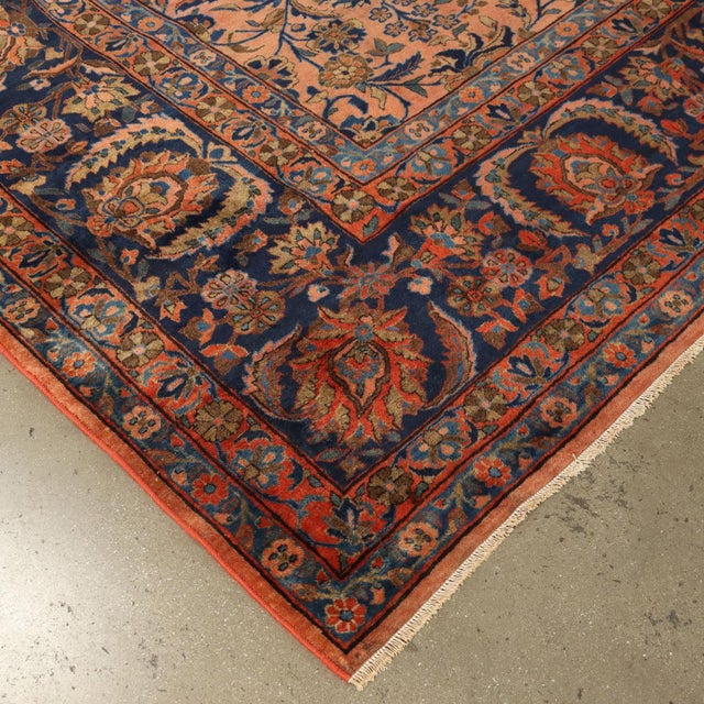 Textile Antique Keshan Manchester Rug in Cotton and Wool For Sale - Image 7 of 16