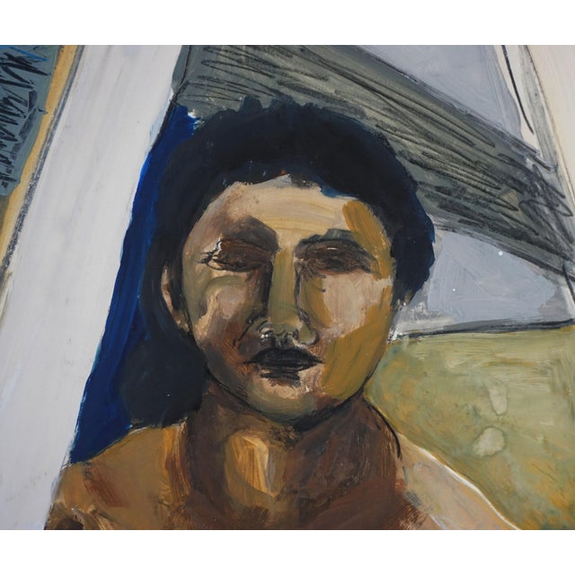 Vintage Figurative of a Nude Black Female Model posed under the sawhorse Wonderful example of a figurative of a nude black...