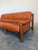 Animal Skin Mid Century Brazilian Sergio Rodriguez Style Cognac Leather Sofa For Sale - Image 7 of 12