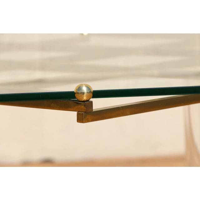 Charles Hollis Jones “Treillage” Lucite & Brass Coffee Table | Glass Top | Hollywood Regency | Circa 1970s For Sale In Los Angeles - Image 6 of 18