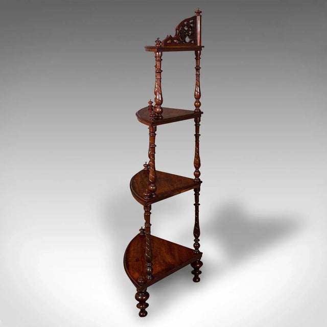 Mid 19th Century Antique Corner Whatnot, English, Walnut, Country House Display Stand, Victorian For Sale - Image 5 of 9
