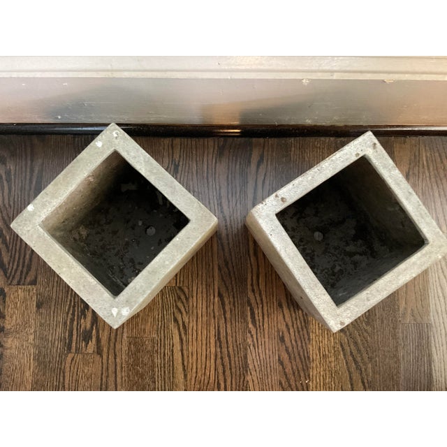 Small Fiberglass Planters With Patina - Set of 2 For Sale In Raleigh - Image 6 of 8