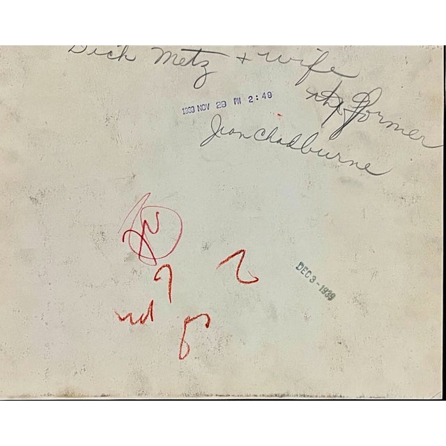 November 1939 black and white photo of actress Jean Chatburn (1914-2007) and golfer Richard [Dick] Metz (1908-1993) with...