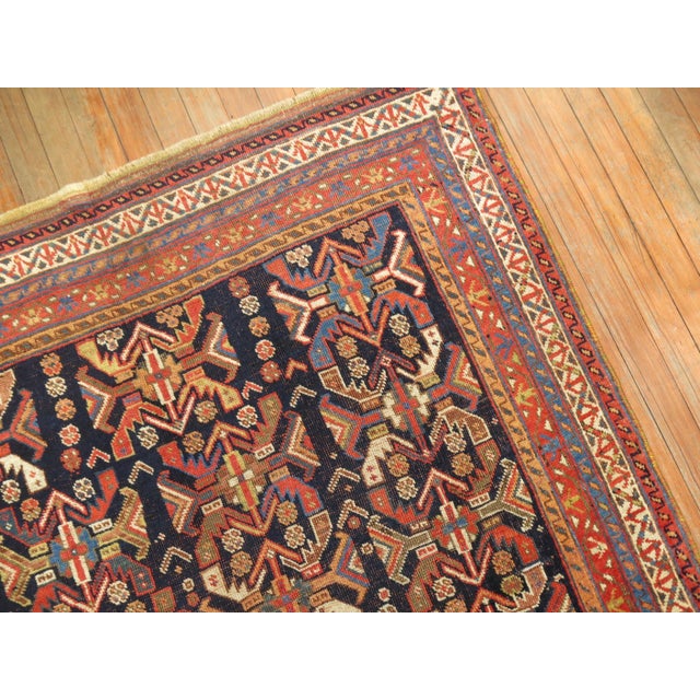 Persian Antique Zabihi Collection Tribal Persian Afshar Geometric Rug - 4'3" x 5'10" For Sale - Image 3 of 6
