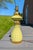 Vintage Mid Century Atomic Ceramic Lamp Base Lime Green and Gold with Marble Finial 1950s A vintage mid century ceramic...