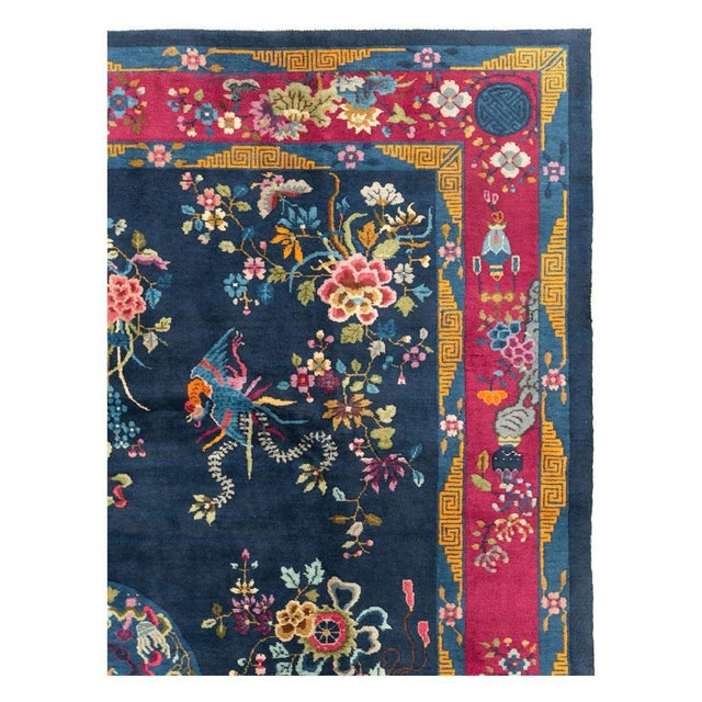 Galerie Shabab Collection Mid-20th Century Handmade Chinese Art Deco Room Size Carpet For Sale - Image 4 of 10