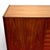 Brown 1950s Danish Teak Tall Sideboard / Highboard With Inlaid Veneer Design For Sale - Image 8 of 17