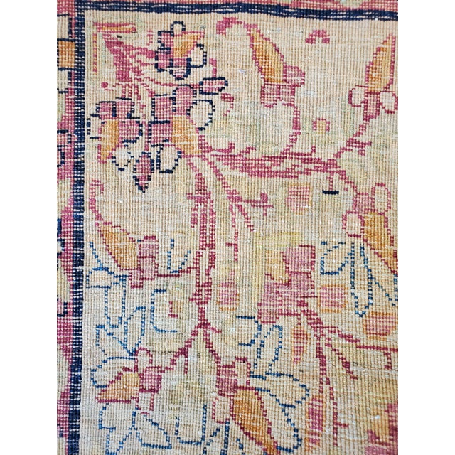 Antique Persian Lavar Kerman Carpet, Traditional, Soft, Gold, Ivory, Blue, Green For Sale - Image 18 of 18