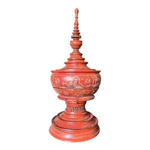 Antique Burmese Lacquered Offering Vessel Hsun Ok