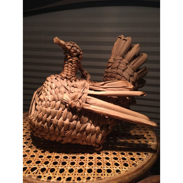 Boho Chic Vintage Woven Straw Bird For Sale - Image 3 of 8