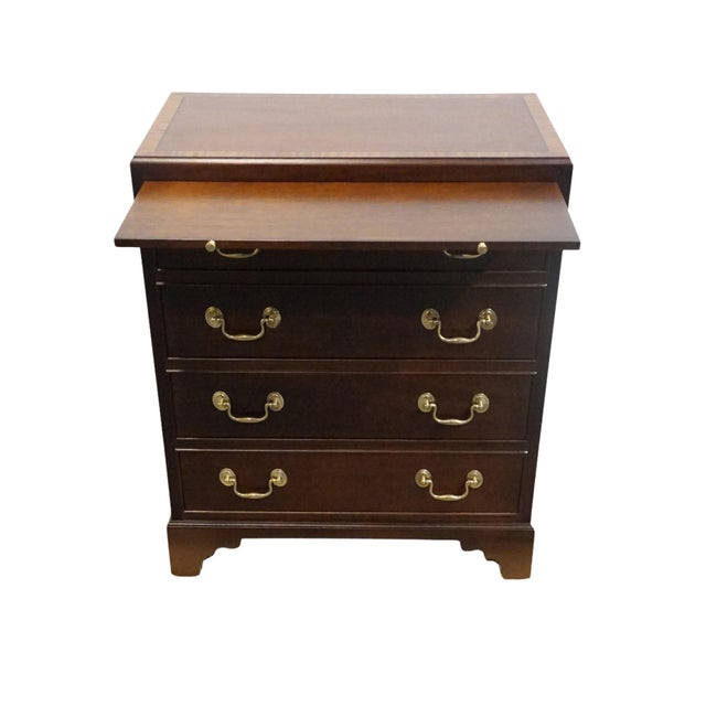 Late 20th Century High End Solid Mahogany Traditional Style 25" Chairside Chest / Accent End Table For Sale - Image 5 of 13