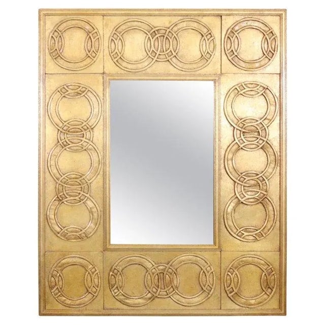 French Directoire Style Gold Gilt Rectangle Wall Hanging Mirror For Sale - Image 9 of 9