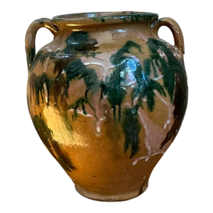 Vintage Multicolor Glazed Pottery Vase