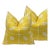Set of 2 Peter Dunham Fig Leaf Designer Throw Pillows – Citrus Yellow on White For Sale