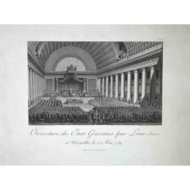 Ouverture des Etats Généraux par Louis 16° à Versaille is an original Etching realized by an anonymous artist in the late...