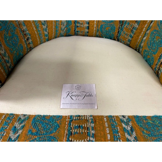 Gold Vintage Barrel Chairs by Knapp & Tubbs, a Pair For Sale - Image 8 of 9