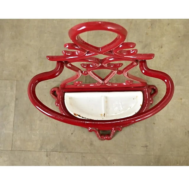 Early 20th Century French Art Nouveau Enameled Cast Iron Umbrella Stand For Sale - Image 5 of 10