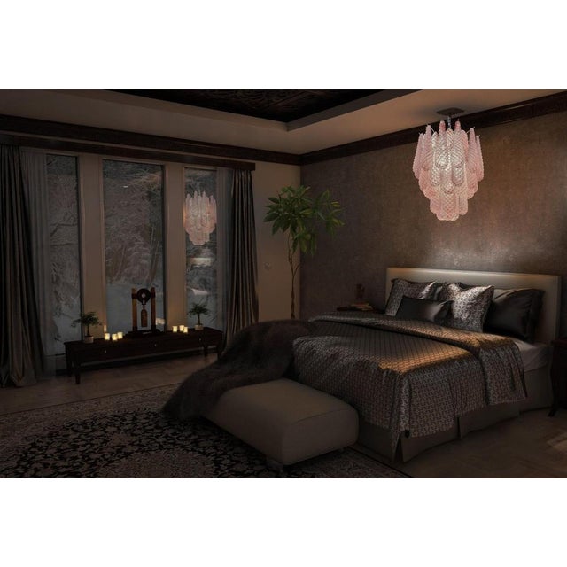 Pink Glass Pink Petal Chandeliers, Murano, 1990s, Set of 2 For Sale - Image 8 of 15