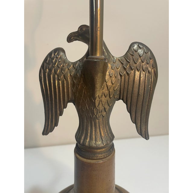 Metal Vintage Table Lamp - Gold Eagle - Federal Style For Sale - Image 7 of 11