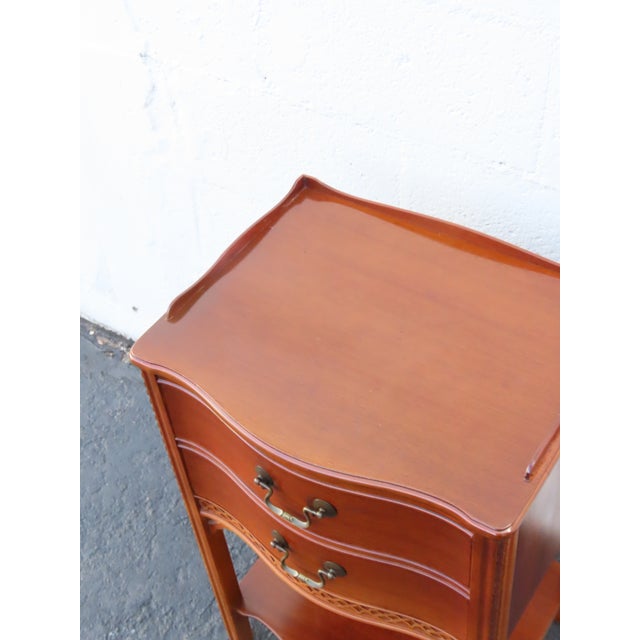 Wabash 1940s Tall Serpentine Front Mahogany Nightstand Side End Table 6458 For Sale - Image 12 of 18