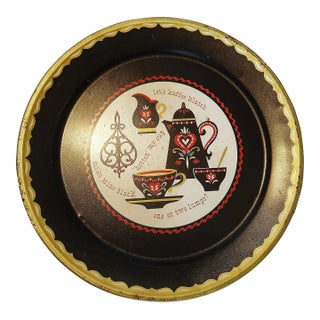 Vintage Mid-Century Modern Large Metal Tray From Pennsylvania Dutch County For Sale