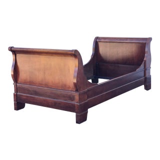 National Mt. Airy Furniture Solid Cherry Sleigh Bed - Twin Size For Sale