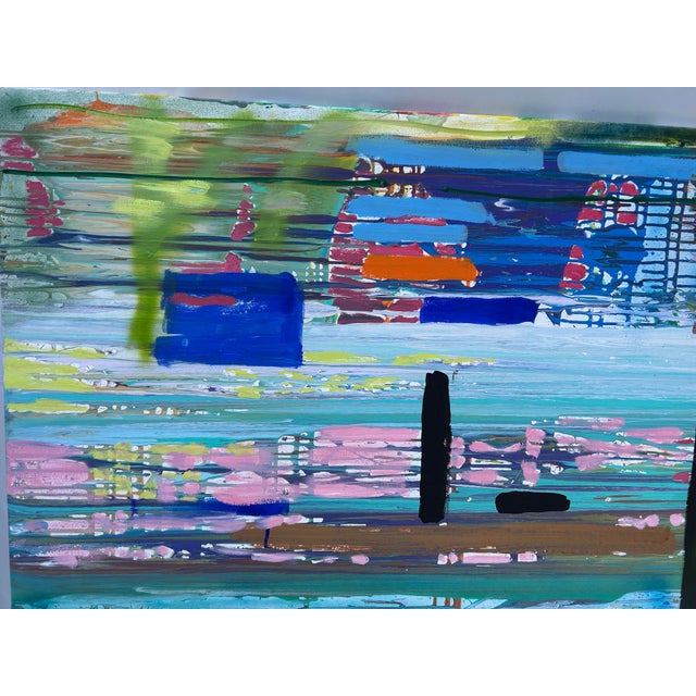 Original mixed-media painting on canvas, signed but unframed.