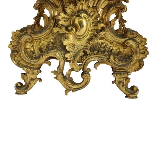 1900 - 1909 Seth Thomas Louis XIV Style Gilt Bronze Open Escapement Mantle Clock C1900 For Sale - Image 5 of 17