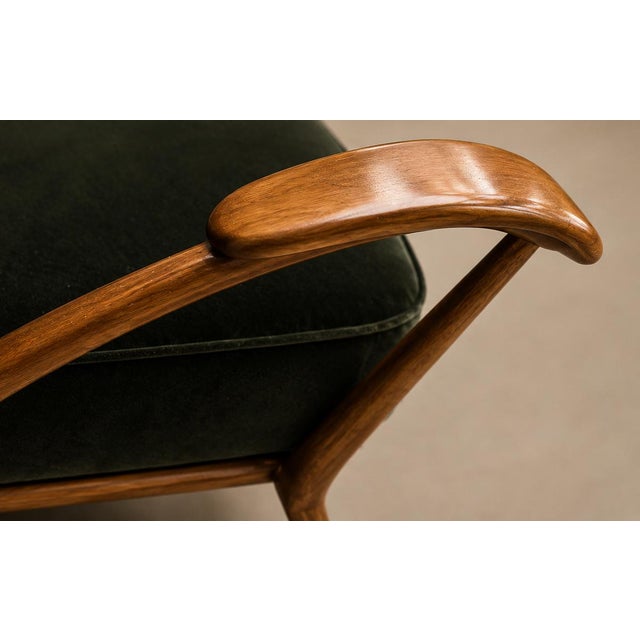 Armchair in Ivory Wood and Green Mohair by Giuseppe Scapinelli, Brazil, 1950s For Sale - Image 9 of 17